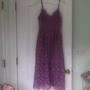 ASTR the label womens sleeveless lace fit and flare midi dress